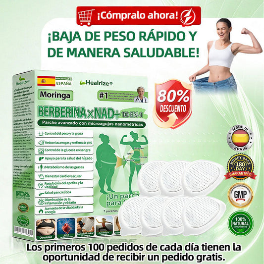 Tienda Oficial 👨‍⚕️ Healrize® Moringa · Berberina × NAD+Parche Avanzado de Microneedles Nano 10-en-1 — Una vez al día, resultados visibles en 7 días🐟🐟
